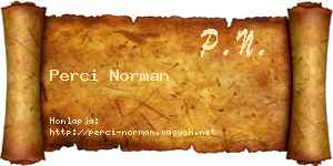 Perci Norman névjegykártya